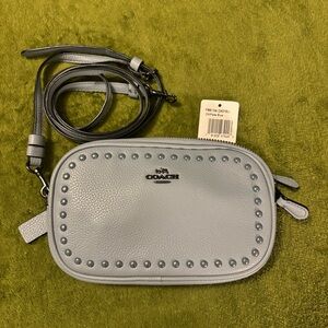 NWT Coach pale blue crossbody/wristlet